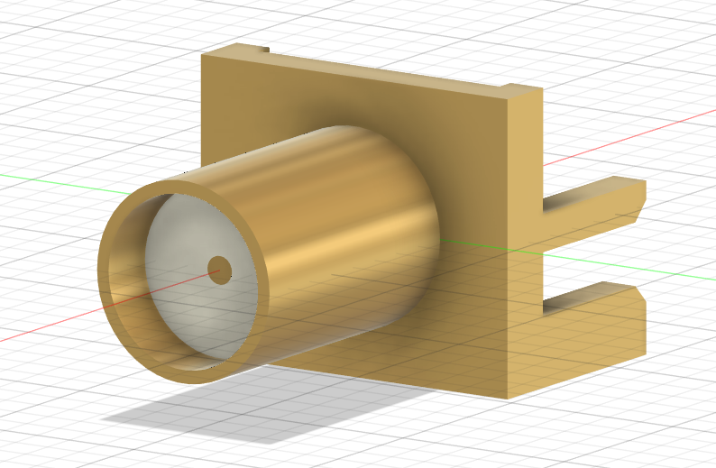 Detailed mechanical representation of the SMA connector and PCB launch.