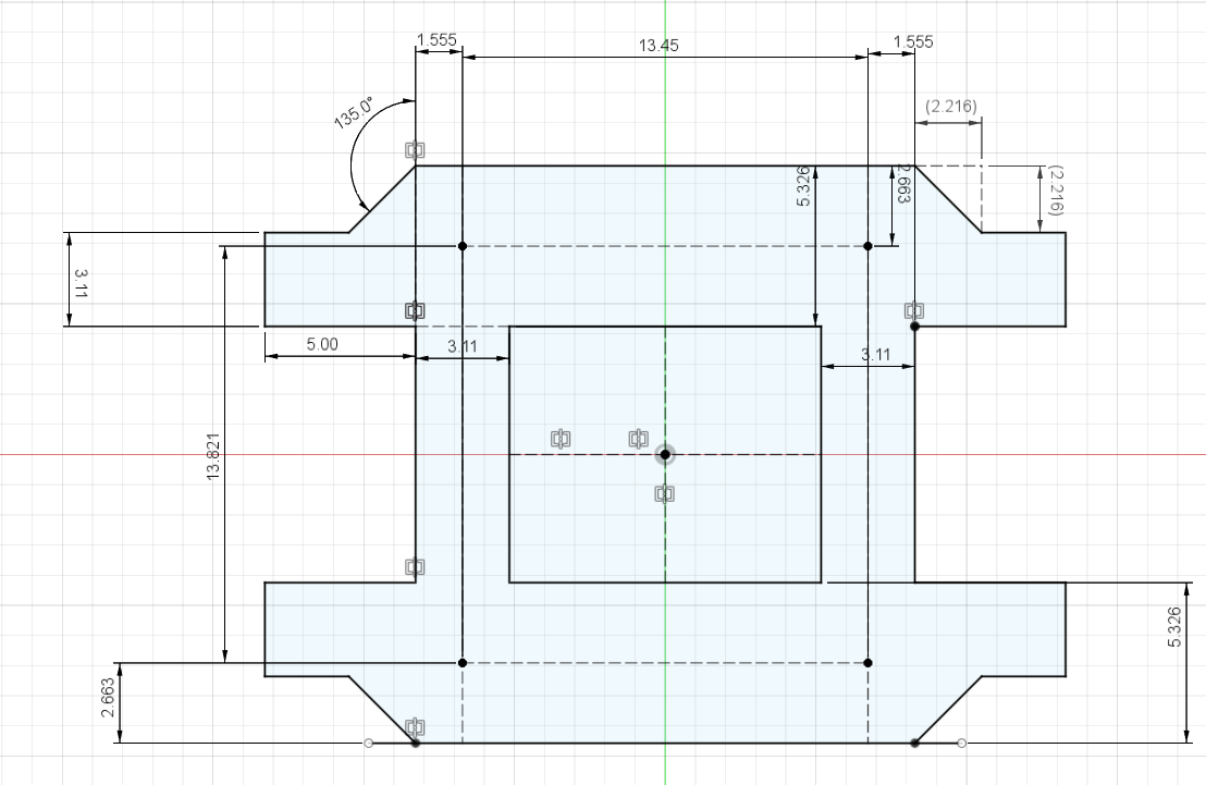 Physical branch-line coupler layout sketch