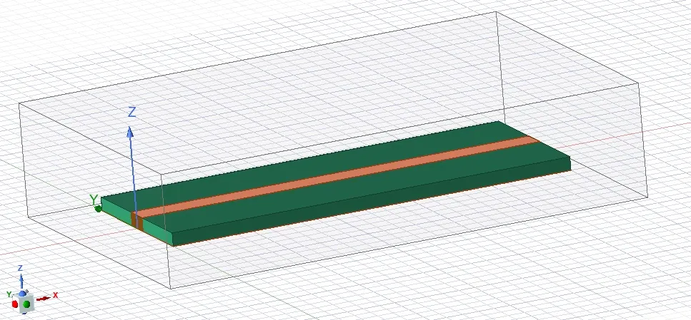 HFSS 3D microstrip model