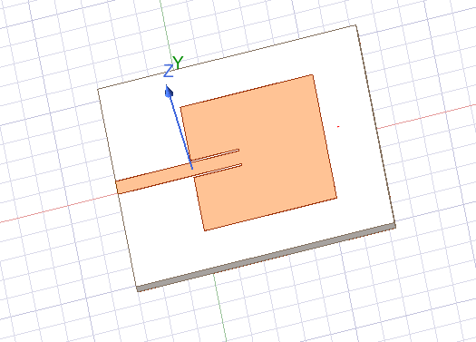 Parameterized HFSS model of the inset-fed rectangular patch antenna